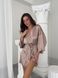 Шелковый халат-кимоно More Homewear из натуральной вискозы, цвет мокко, размер XS-S 38637365295 фото 2