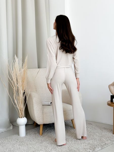Вязаный комплект домашней одежды More Homewear (штаны и свитшот), натуральная вискоза, размер M-L 937365295 фото